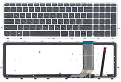 Клавиатура для ноутбука HP Envy (15-j000, Envy 15T-J, Envy 15Z-J, Envy 17-J, Envy 17T-J) с подсветкой (Light) Black, (Silver Frame) RU