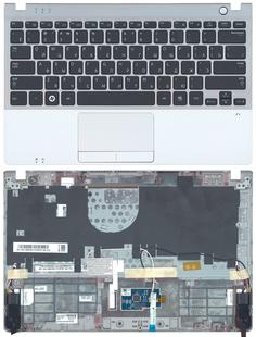 Клавиатура для ноутбука Samsung (NP350U2B) Black, (Silver TopCase), RU