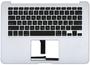 Клавиатура для ноутбука Apple MacBook Air 2011+ (A1369) Black, (Silver TopCase), с подсветкой (Light), RU (горизонтальный энтер)