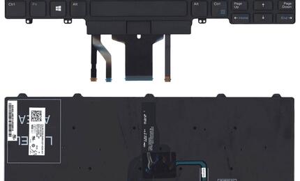 Клавиатура для ноутбука Dell Latitude (E5470, E7470) Black с подсветкой (Light), (No Frame) RU