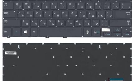 Клавиатура Samsung (NP530U4E) с подсветкой (Light) Black, (No Frame), RU