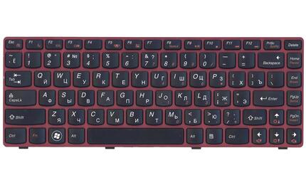 Клавиатура для ноутбука Lenovo IdeaPad (V380) Black, (Red Frame), RU - фото 2