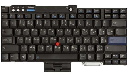 Клавиатура для ноутбука Lenovo ThinkPad (T60, T61, R60, R61, Z60T, Z61T, Z60M, Z61M, R400, R500, T500, W500, W700, W700ds) с указателем (Point Stick) Black RU - фото 2
