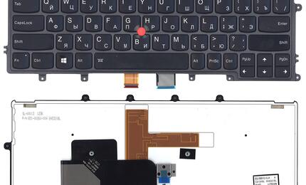 Клавиатура для ноутбука Lenovo ThinkPad (X240, X240S, X240I) с подсветкой (Light), с указателем (Point Stick) Black, Black Frame, RU