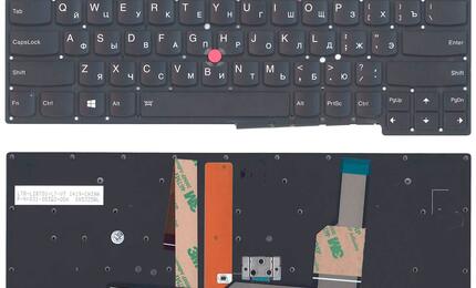 Клавиатура для ноутбука Lenovo ThinkPad (S431) с указателем (Point Stick), с подсветкой (Light), Black, (No Frame), RU