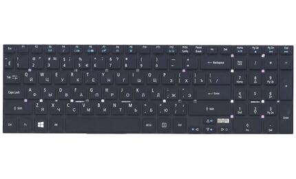 Клавиатура для ноутбука Acer Aspire 5755, 5755G, 5830, 5830G, 5830T, 5830TG с подсветкой (Light), Black, (No Frame), RU - фото 2