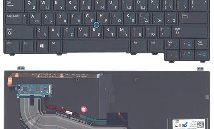 Клавиатура для ноутбука Dell latitude E5440 с подсветкой (Light) Black, с указателем (Point Stick), RU
