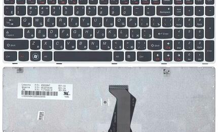 Клавиатура для ноутбука Lenovo IdeaPad (G580) Black, (White Frame), RU