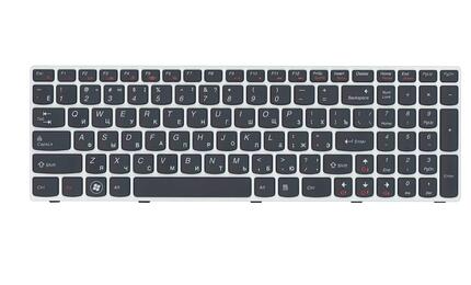 Клавиатура для ноутбука Lenovo IdeaPad (G580) Black, (White Frame), RU - фото 2