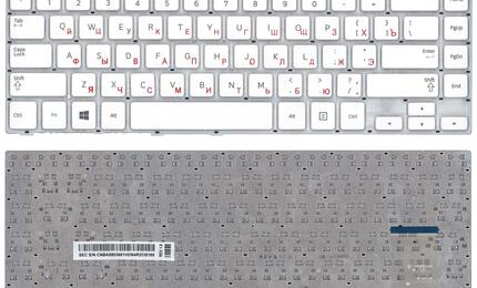 Клавиатура для ноутбука Samsung (470R4E, BA59-03680A) White, (No Frame), RU