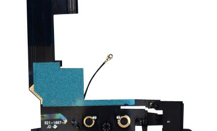 Шлейф разъема питания с аудио-разъемом для Apple iPhone 5S черный