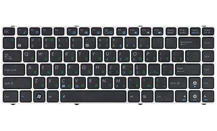Клавиатура для ноутбука Asus (UL30, K42, K43, X42) Black, (Silver Frame) RU - фото 2