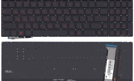 Клавиатура для ноутбука Asus (G771, N551) с подсветкой (Light), Black, (No Frame) RU