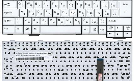 Клавиатура для ноутбука Fujitsu LifeBook (SH761, SH561, SH760, SH560, E751, S761, S561, S760, T901, S751, S762, E752, S560, E741) White, RU (вертикальный энтер)