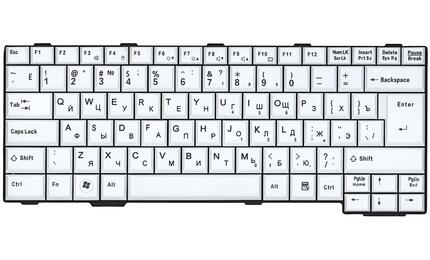 Клавиатура для ноутбука Fujitsu LifeBook (SH761, SH561, SH760, SH560, E751, S761, S561, S760, T901, S751, S762, E752, S560, E741) White, RU (вертикальный энтер) - фото 2