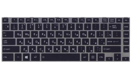 Клавиатура для ноутбука Toshiba Satellite (C840, C840D, C845, C845D, L800, L830, L835, L840, L840D, L845, L845D, M840, M845, P840, P840T, P845, P845T) Black, (Gray Frame) RU - фото 2