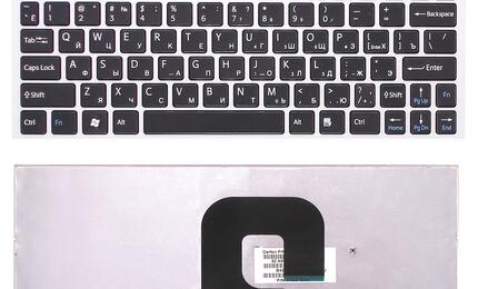 Клавиатура для Sony Vaio (VPC-YA, VPC-YB) Black, (Silver Frame), RU