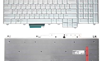 Клавиатура для ноутбука для Dell Inspiron (1700, 1721, Vostro 1700, XPS M1720 M1721 M1730) с подсветкой (Light) Silver, RU/EN