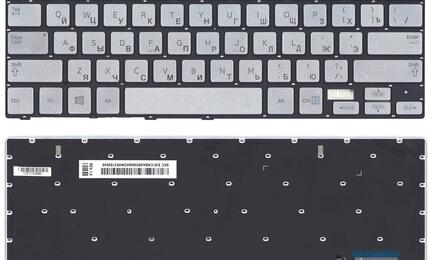 Клавиатура для ноутбука Samsung (740U3E, NP740U3E) с подсветкой (Light), Silver, (No Frame), RU