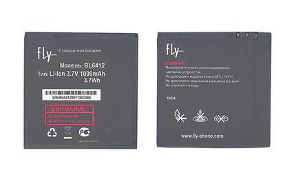 Аккумуляторная батарея для смартфона Fly BL6412 IQ434 Era Nano 5 3.7V Black 1000mAh 3.7Wh