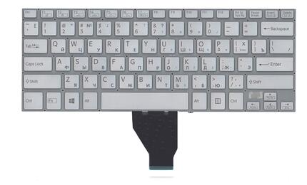 Клавиатура для ноутбука Sony Vaio (Fit 14E) Silver, с подсветкой (Light), (No Frame) RU - фото 2