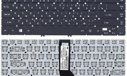Клавиатура для ноутбука Acer Aspire R7-571, R7-571G, R7-572, R7-572G с подсветкой (Light), Black, (No Frame), RU