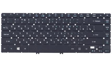 Клавиатура для ноутбука Acer Aspire R7-571, R7-571G, R7-572, R7-572G с подсветкой (Light), Black, (No Frame), RU - фото 2