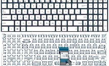 Клавиатура для ноутбука Asus (N541) Silver, (No Frame) RU