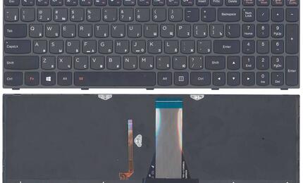 Клавиатура для ноутбука Lenovo Ideapad (G50-70) с подсветкой (Light) Black, (Black Frame) RU