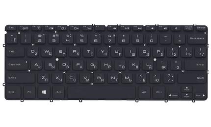 Клавиатура для ноутбука Dell XPS (13) с подсветкой (Light), Black, (No Frame), RU - фото 2