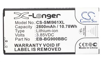 Аккумуляторная батарея для смартфона Samsung CS-SMI961XL Galaxy S5 3.85V Black 2800mAh 10.78Wh - фото 3