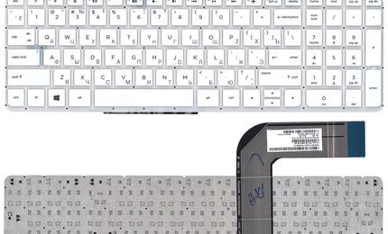Клавиатура для ноутбука HP Pavilion (17-F, 15-P) White, (No Frame) RU