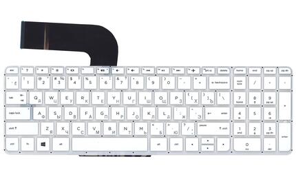Клавиатура для ноутбука HP Pavilion (17-F, 15-P) White, (No Frame) RU - фото 2
