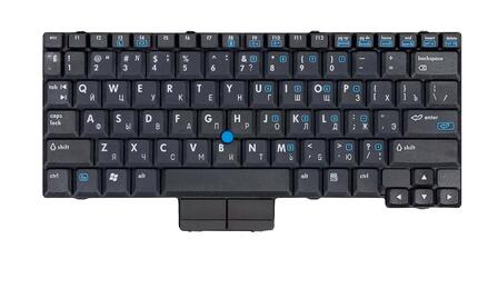 Клавиатура для ноутбука HP Compaq NC2400, nc2500, nc2510 с указателем (Point Stick) Black, RU - фото 2