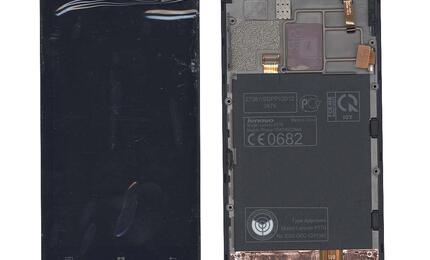 Матрица с тачскрином (модуль) Lenovo P770 черный с синей рамкой