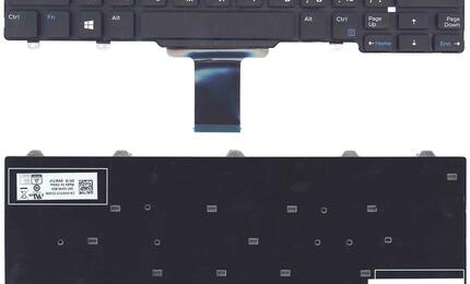 Клавиатура для ноутбука Dell Latitude E5250 E5250T E5270 E7250 E7270, XPS 12 9250 Latitude 12 7275 E7270 E5270 Black, (No Frame) RU Длина шлейфа 5 см.