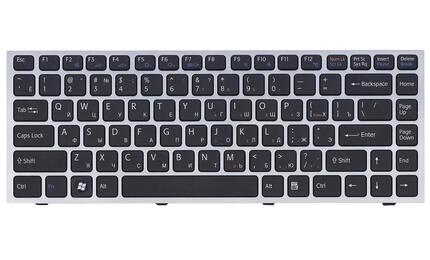 Клавиатура для ноутбука Sony Vaio (VPC-S11, VPC-S12, VPC-S13, VPC-S14) Black, (Silver Frame) RU - фото 2