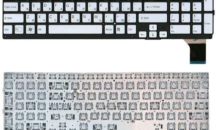 Клавиатура для ноутбука Sony Vaio (VPC-SE) Silver, (No Frame), RU