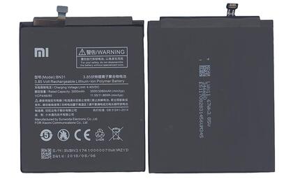 Аккумуляторная батарея для смартфона Xiaomi BN31 5X, MDE6 3.85V 3000mAh 11.55Wh