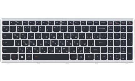 Клавиатура для ноутбука Lenovo IdeaPad U510, Z710 с подсветкой (Light), Black, (Silver Frame), RU - фото 2