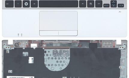 Клавиатура для ноутбука Samsung (NP350U2B) Black, (Silver TopCase), RU
