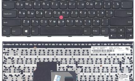 Клавиатура для ноутбука Lenovo ThinkPad (E450) с указателем (Point Stick), Black, (Black Frame), RU