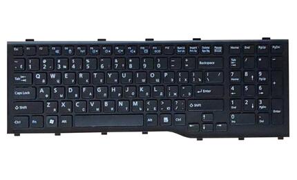 Клавиатура для ноутбука Fujitsu LifeBook (AH532, NH532) Black, (Black Frame), RU (горизонтальный энтер) - фото 2