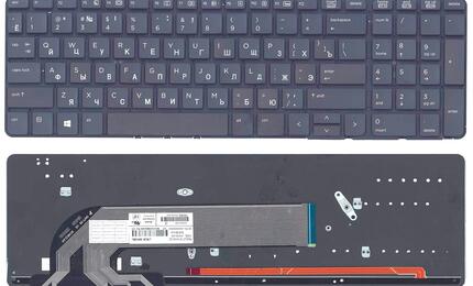 Клавиатура ноутбука HP ProBook 450 G0, G1 G2, 455 G0 G1 G2, 470 G0 G1 G2 с подсветкой (Light), Black, (No Frame) RU