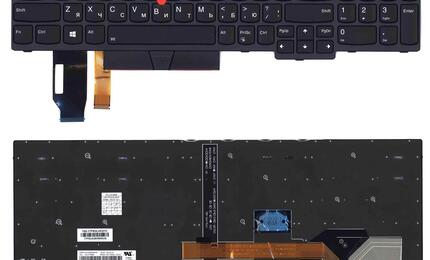 Клавиатура для ноутбука Lenovo IBM Thinkpad (E580) Black с подсветкой (Light), (No Frame) RU