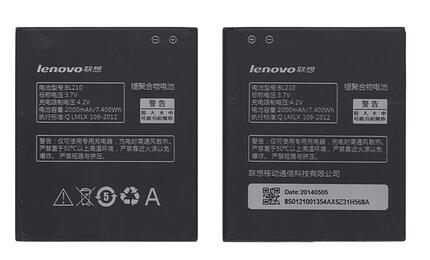 Аккумуляторная батарея для смартфона Lenovo BL210 S820 3.7V Black 2000mAh 7.4Wh