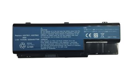 Аккумуляторная батарея для ноутбука Acer AS07B42 Aspire 5520 14.8V Black 5200mAh OEM Аккумуляторная батарея для ноутбука Acer AS07B42 Aspire 5520 14.8V Black 5200mAh OEM