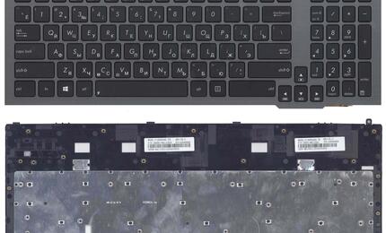 Клавиатура для ноутбука Asus G55, G55V, G55VW с подсветкой (Light), Black, (Black Frame) RU