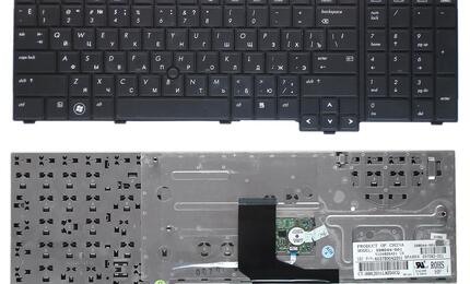 Клавиатура для ноутбука HP EliteBook (8740W) с указателем (Point Stick) Black, RU