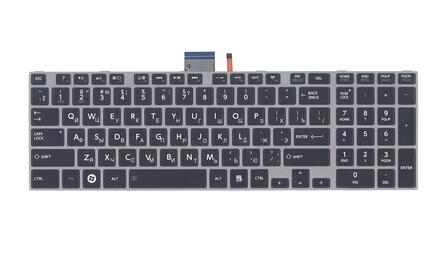 Клавиатура Toshiba Satellite (P850, P850D, P855, P855D) с подсветкой (Light), Black, (Gray Frame) RU - фото 2